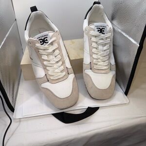 SAM EDELMAN SUEDE AND LEATHER SNEAKERS LADIES SIZE 9.